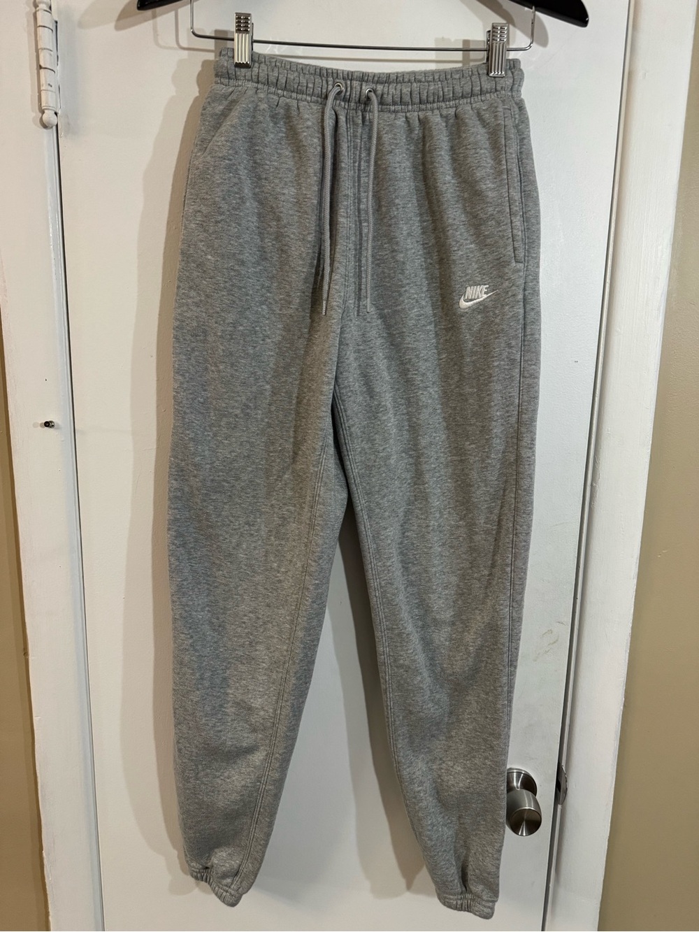 Nike Grey Fleece Joggers with Drawstring